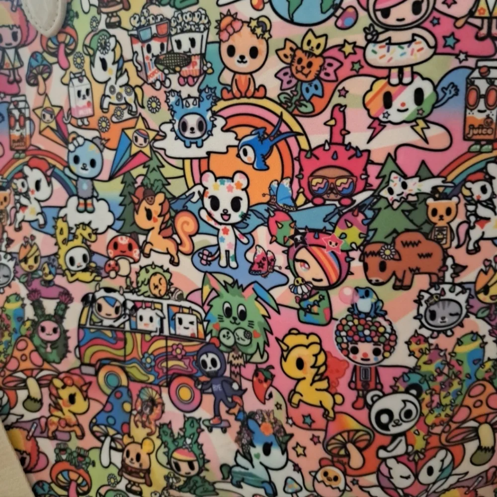 Tokidoki  Stay Groovy Carry All  Tote W Detachable  Strap Excellent - Picture 4 of 13